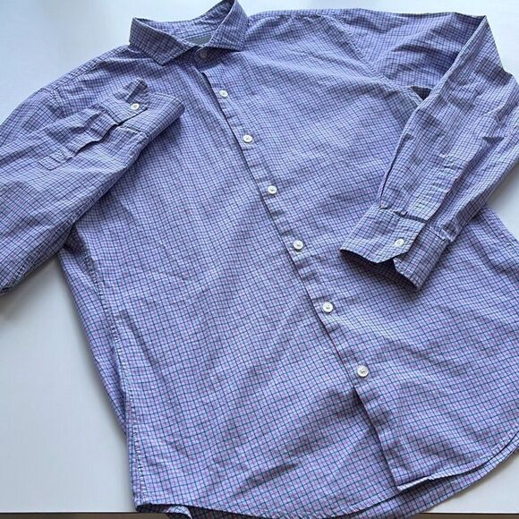 Bonobos Spread Collar Button Front Tagged Mens M Fits Small - Picture 2 of 8